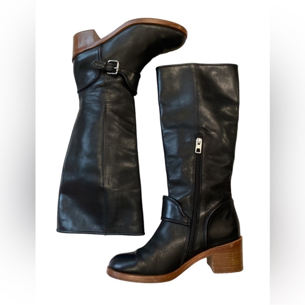 Coach Cecelia Soft Shine leather calf boots in Black Size 6 - Picture 8 of 16